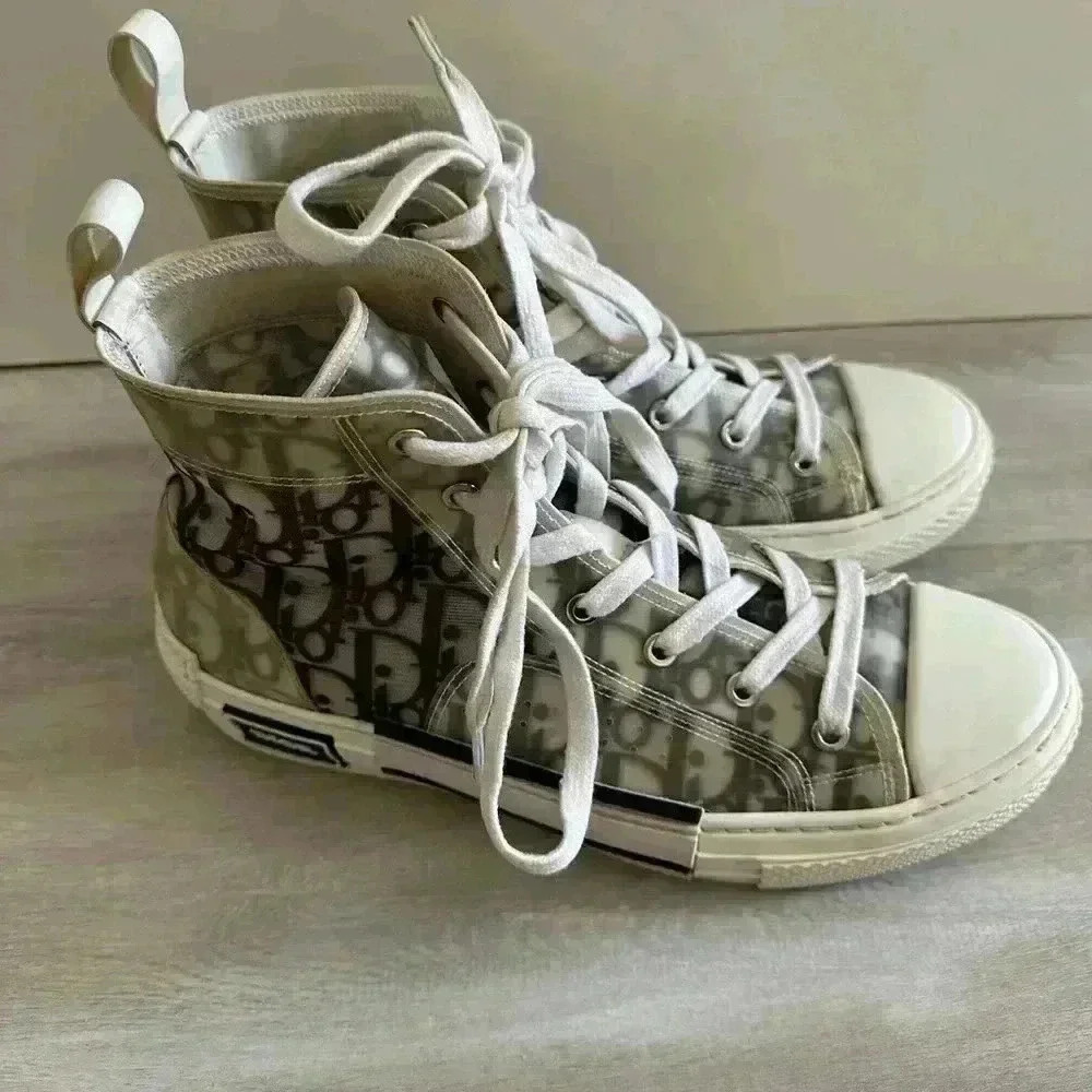 Christian Dior Oblique High Top Sneakers Mens Size 40 EU us 7 - Picture 9 of 16